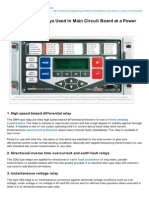 Protection and Relays Used in Main Circuit Board at A Power Grid Substation