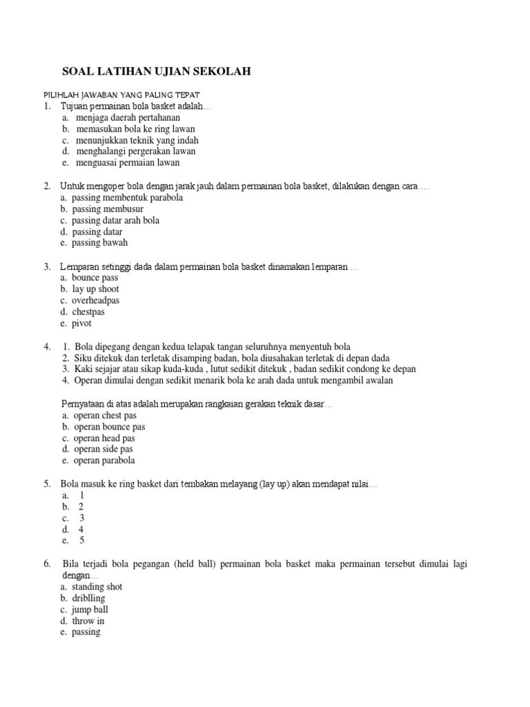 Soal Penjas