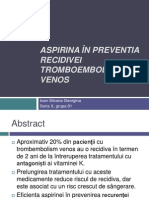 Aspirina În Preventia Recidivei Tromboembolismului Venos