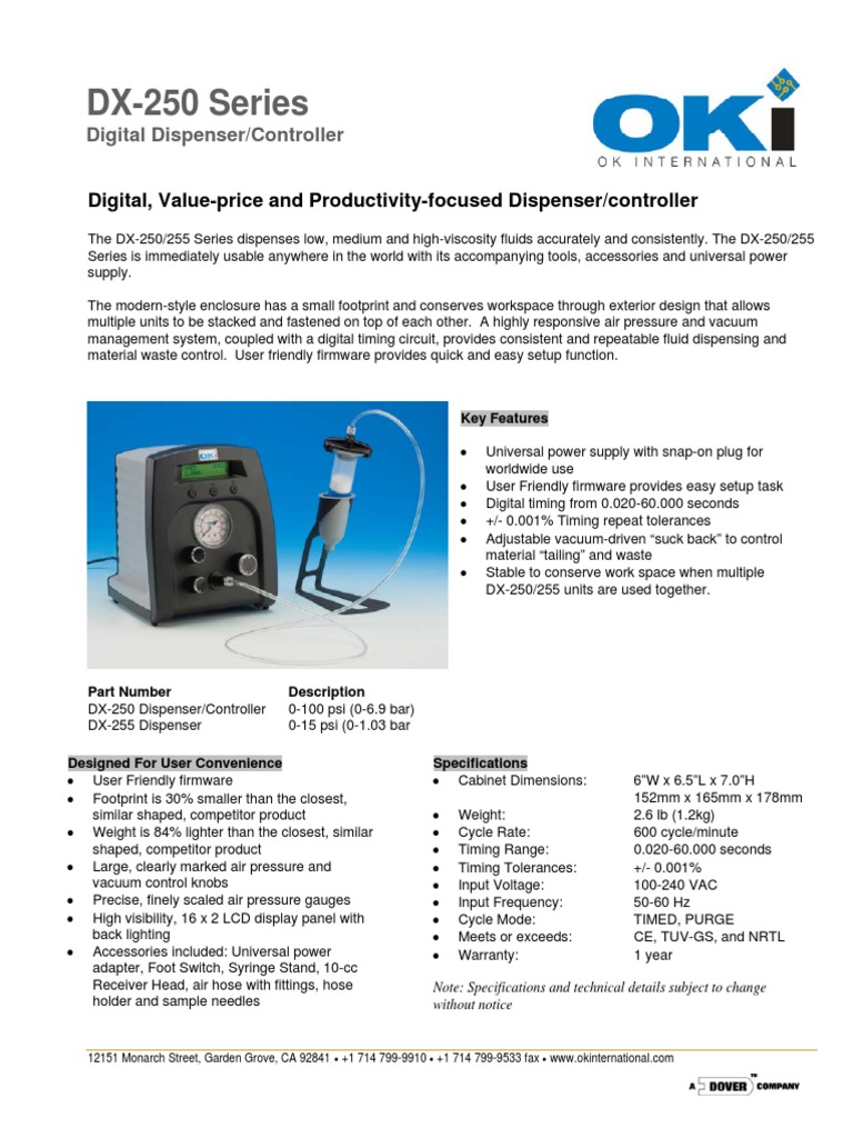 DX-250 Digital Dispenser Overview | PDF