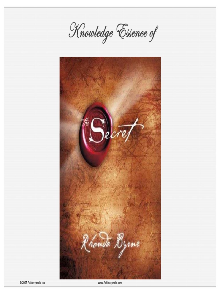The Secret By Rhonda Byrne Pdf Law Of Attraction New Thought