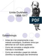 O PENSAMENTO DE Durkheim - SLIDES