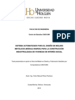 Sistema Automatizado para El Diseño de Moldes Metalicos en La Construccion de Viviendas Monolitica