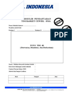 Formulir Pendaftaran Basket Cewek Palembang