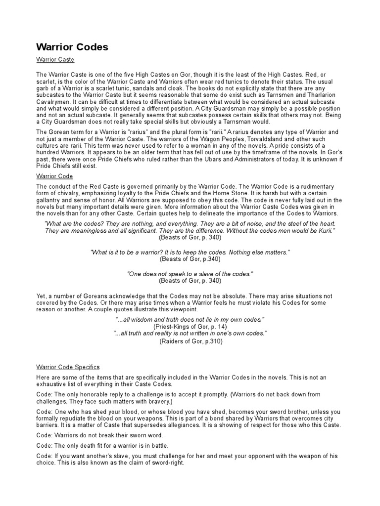 Free Men - Warrior Codes | Download Free PDF | Unrest