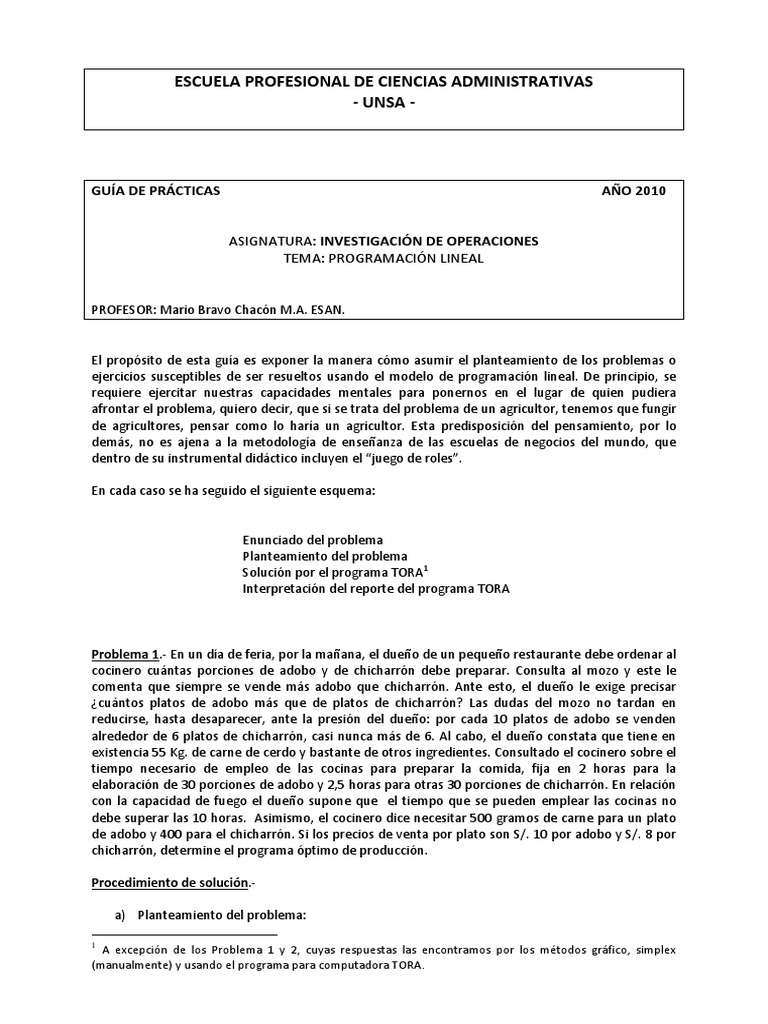 Programacion Lineal Grafico Simplex Tora Pdf Aluminio Cobre