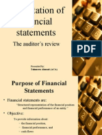 Presentation of Financial Statements: The Auditor's Review