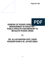 Genesis of Power Crises & Its Management in Pakistan - Public Private Partnership To Mitigate Power Crisis