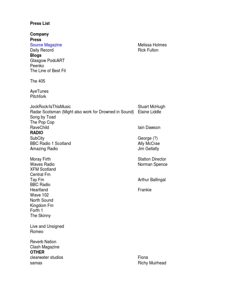 Press List for Cristian Busuioc | PDF | Sports & Recreation