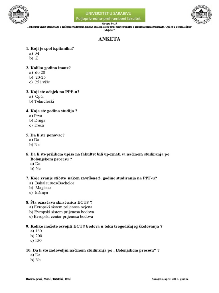 Anketa | PDF
