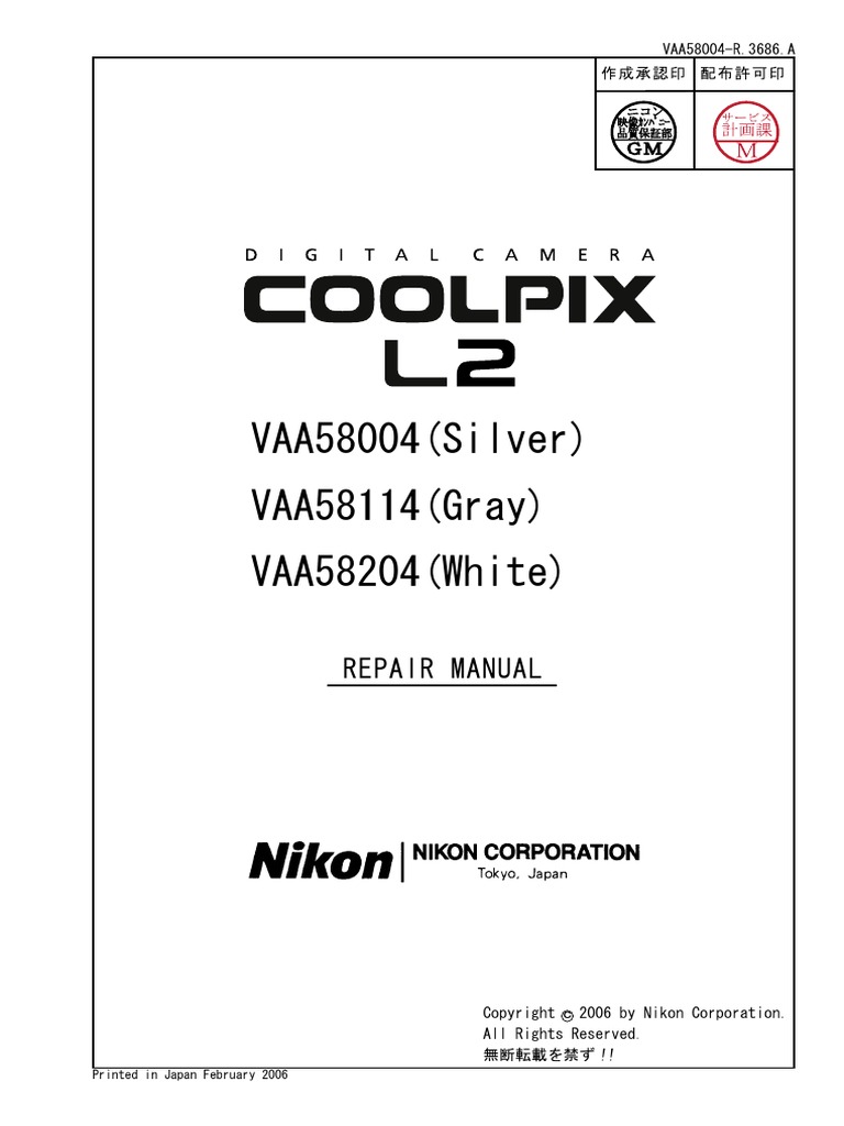 Nikon Coolpix l2 Repair Manual | PDF