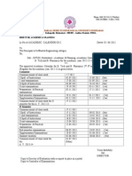 Academic Calendar For B.tech & B.pharmacy II, III & IV Years For The Academic Year 2012-13