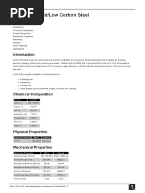 Astm A36 Mildlow Carbon Steel Pdf Steel Strength Of Materials