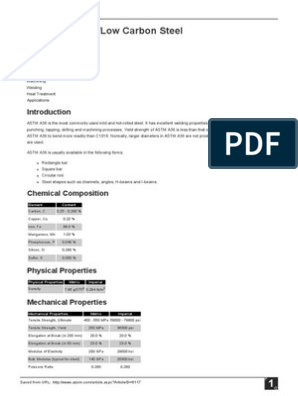 Astm A36 Mildlow Carbon Steel Pdf Steel Strength Of Materials