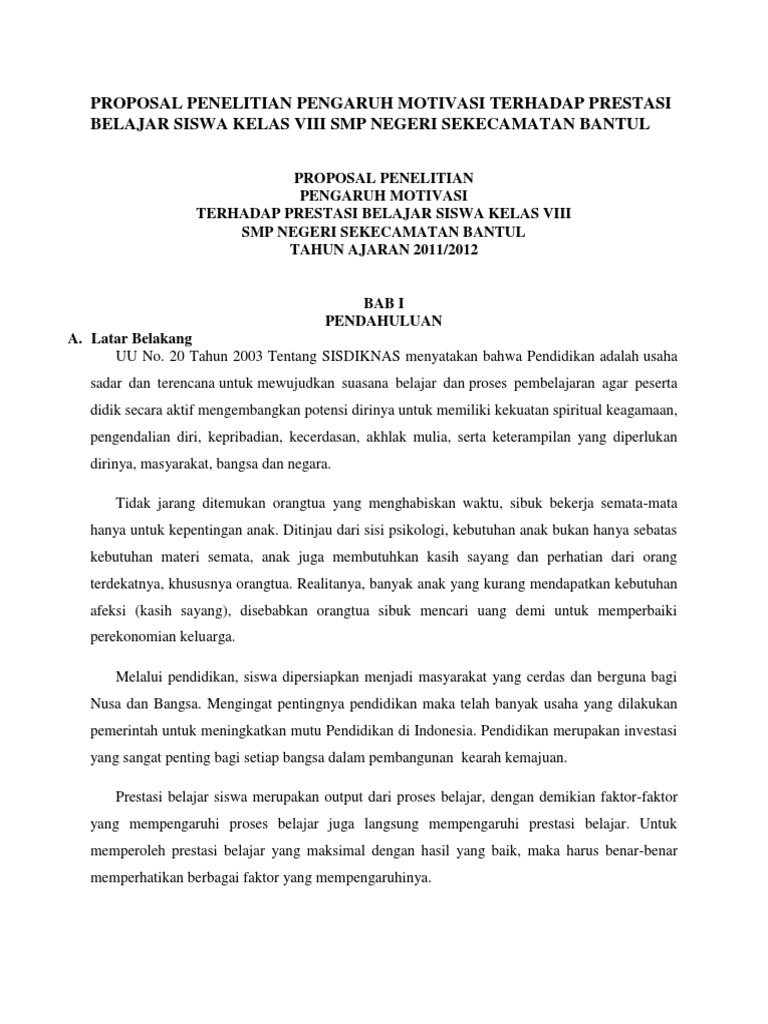 Contoh Proposal Tentang Pengaruh Game Online Terhadap Prestasi Belajar Siswa