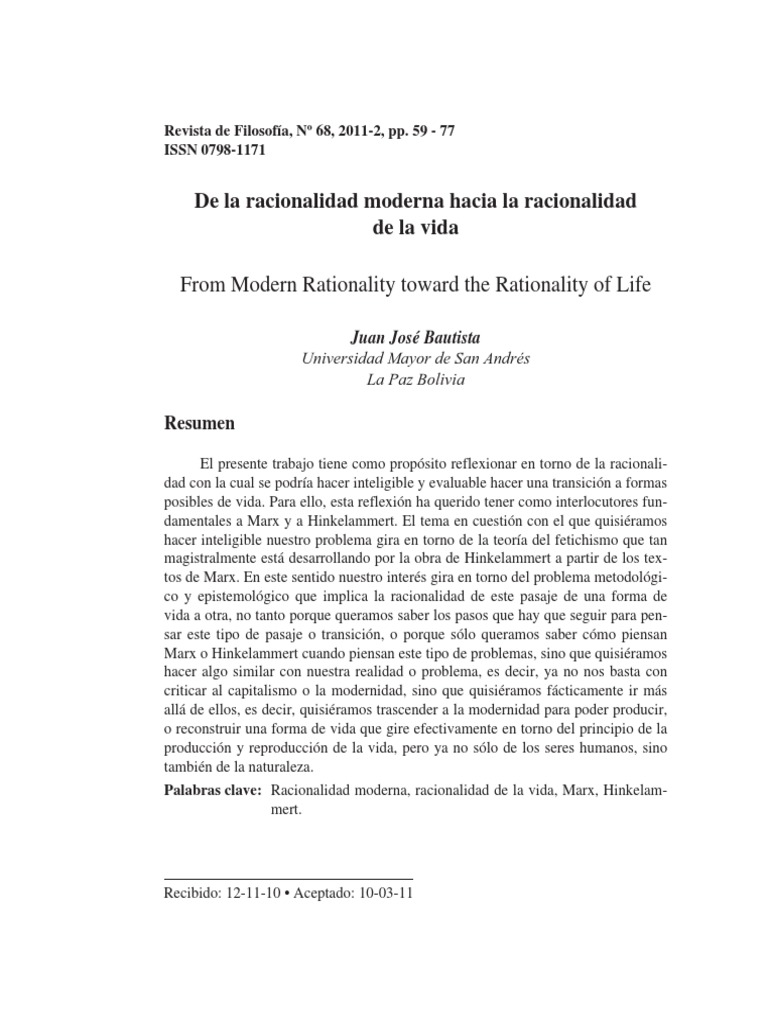 Transición de Racionalidad Moderna a Vida | PDF | Georg Wilhelm ...