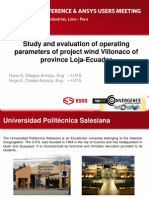 Study and Evaluation of Operating Parameters of Project Wind Villonaco of Province Loja-Ecuador