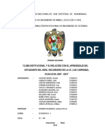 Clima Institucional y Su Relación Con El Aprendizaje Del Estudiante Del Nivel Secundario de La I.E. Luis Carranza, Ayacucho, 2007 - 2012