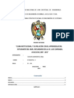Clima Institucional y Su Relación Con El Aprendizaje Del Estudiante Del Nivel Secundario de La i.e. Luis Carranza, Ayacucho, 2007 - 2012