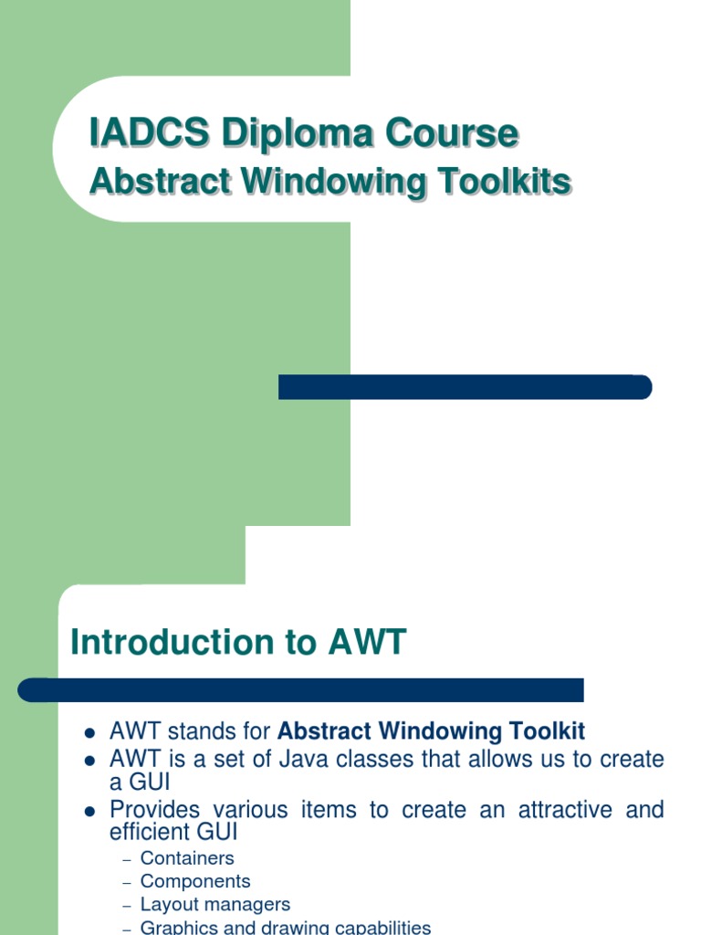 Windows Programming With Awt | PDF | Menu (Computing) | Java ...