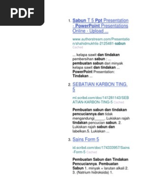 Sabun T 5 Ppt Presentation Pdf