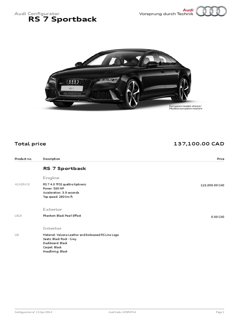 Audi RS7 – Sportovní kabina, prostor navíc