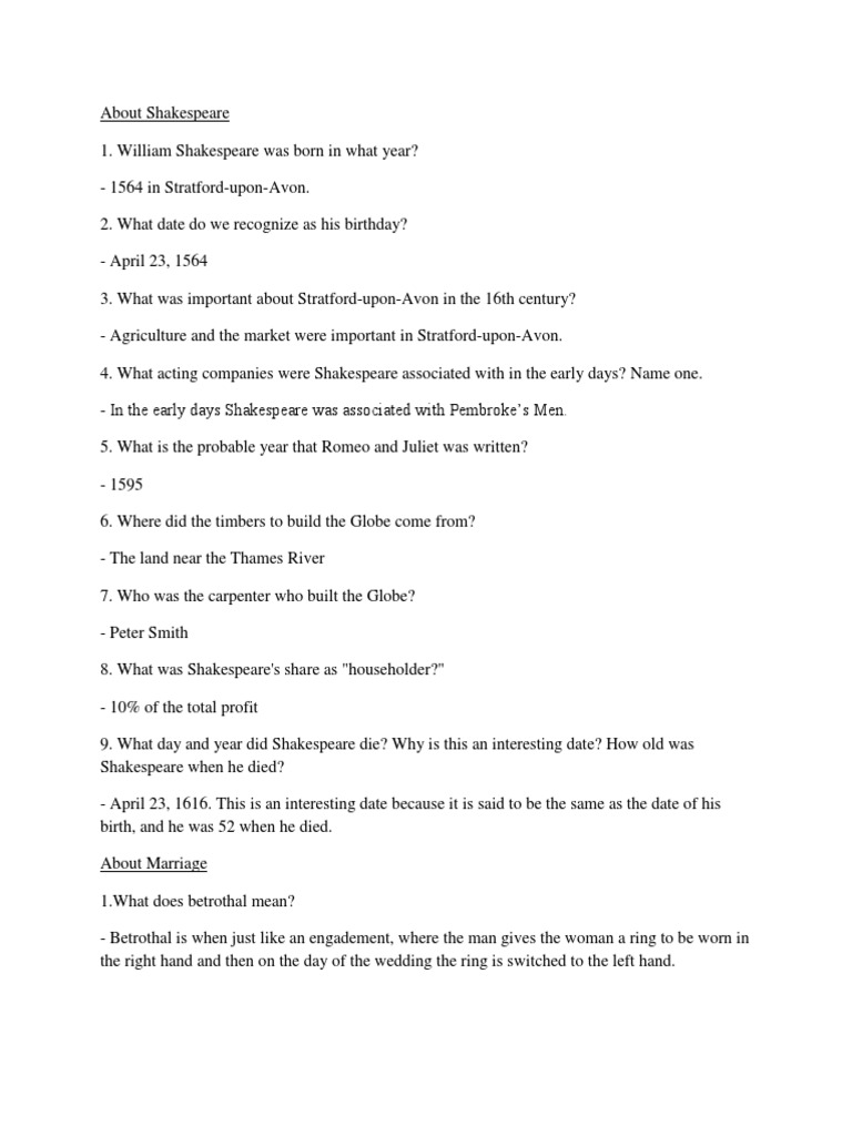 Shakespeare webquest answer sheet picture