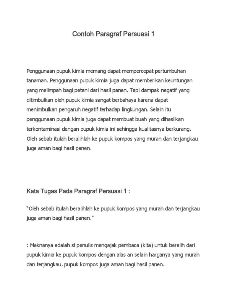 Contoh Paragraf Persuasi 1
