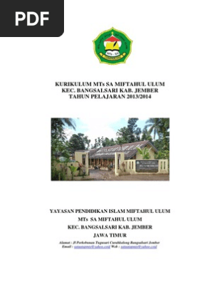 Kurikulum Mts Sa Miftahul Ulum 2013