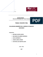 Evaluacion Del Desempeño Para La Empresa de Transporte Aerocondor