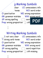 Writing Marking Symbols: ? UI T WO O WE GR WW SP Prep