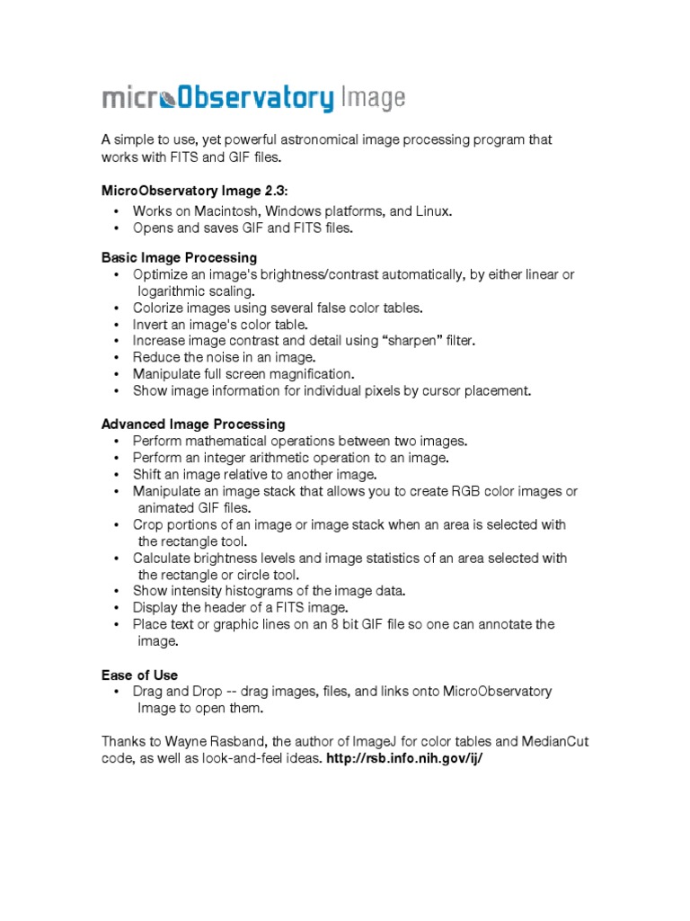 Microobservatory Image 2. 3 | PDF | Mac Os | Implied Warranty