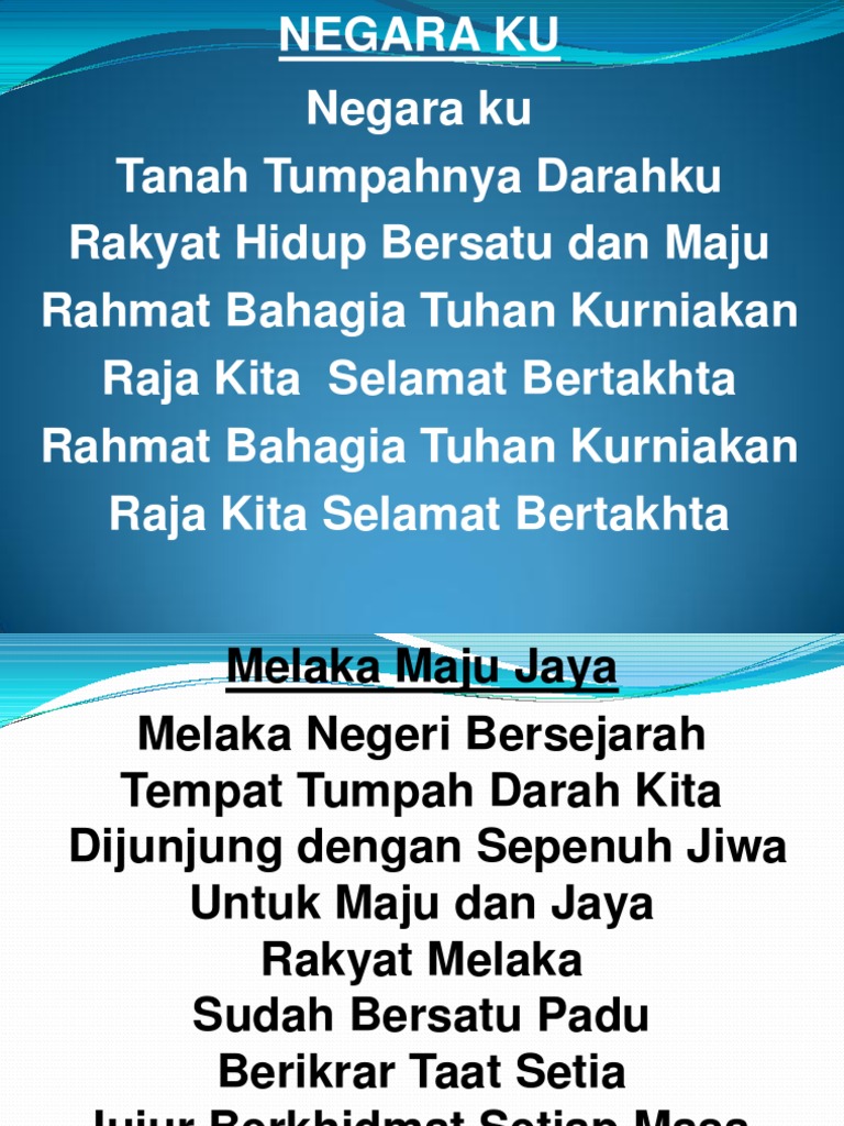 lirik lagu melaka maju jaya