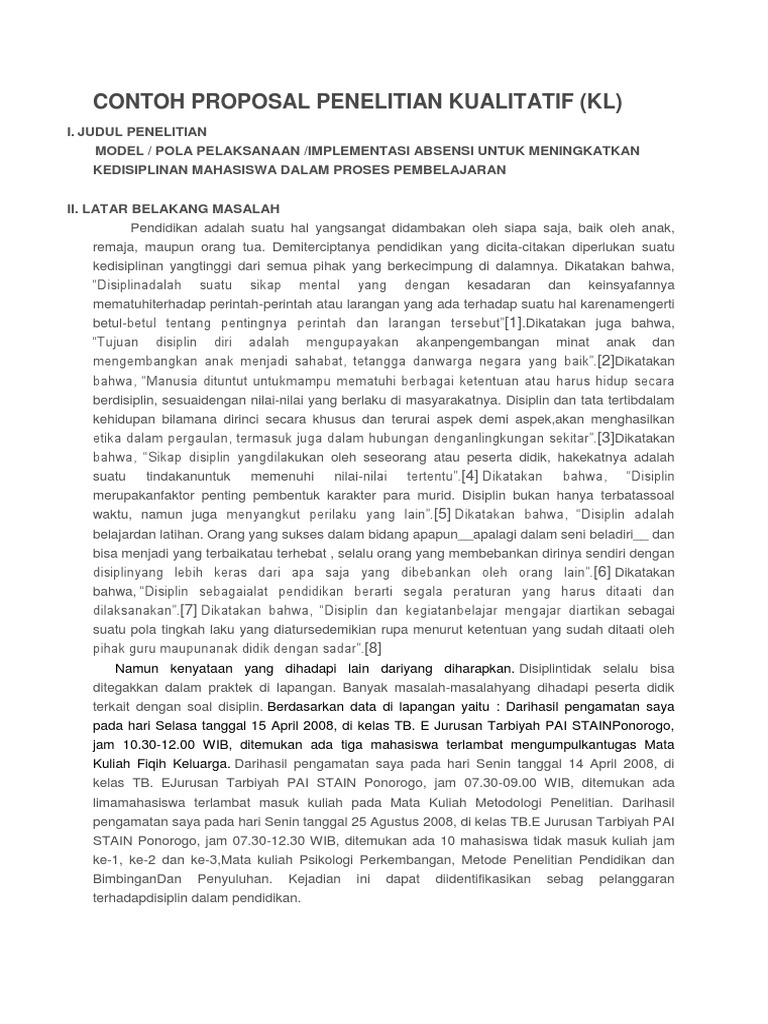 Proposal penelitian kualitatif tesis doc