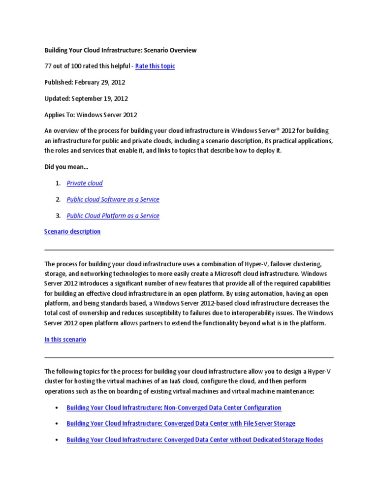 Building Your Cloud Infrastructure | PDF | Hyper V | Cloud Computing
