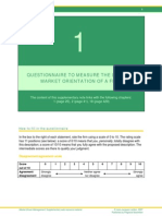 Questionnaire To Measure The Level of Market Orientation of A Firm