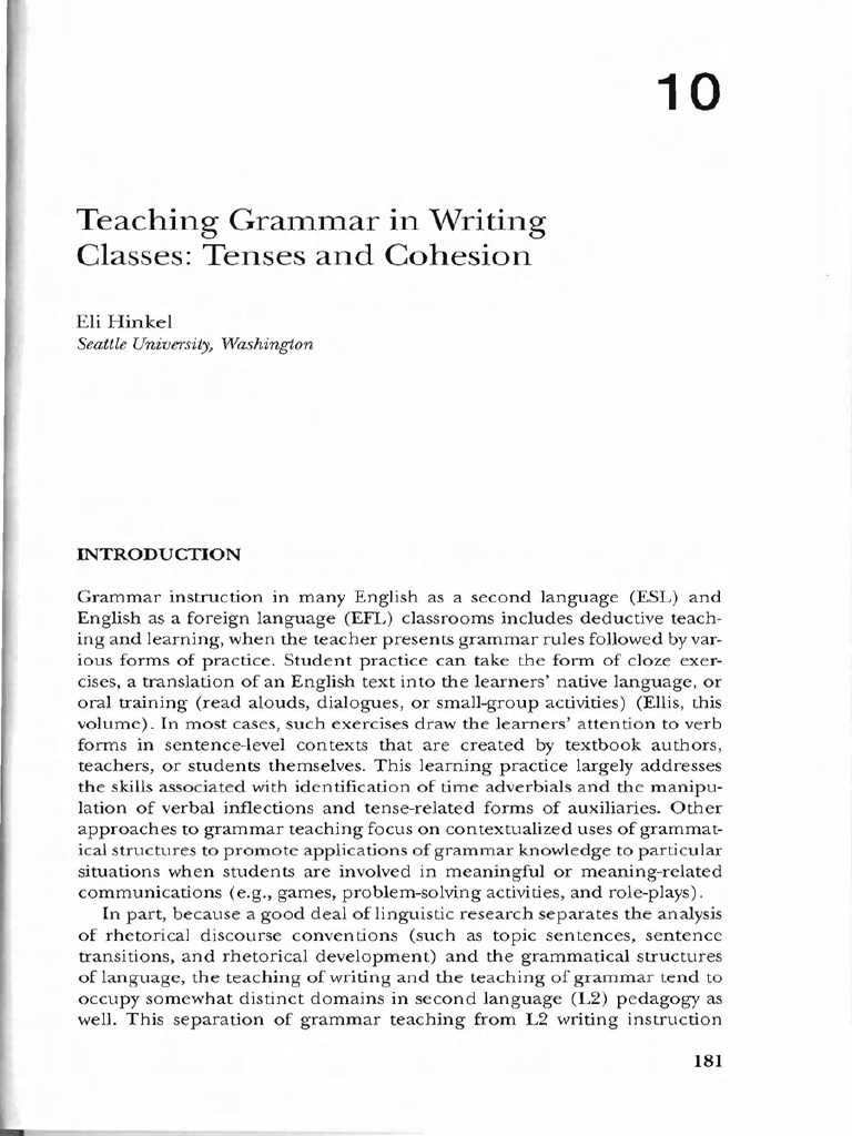 Teaching Grammar through Writing | PDF | Second Language | English As A ...