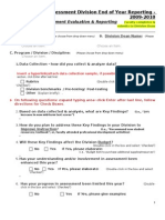 Outcomes Assessment Division End of Year Reporting (Section II)-Aka Faculty Form 2