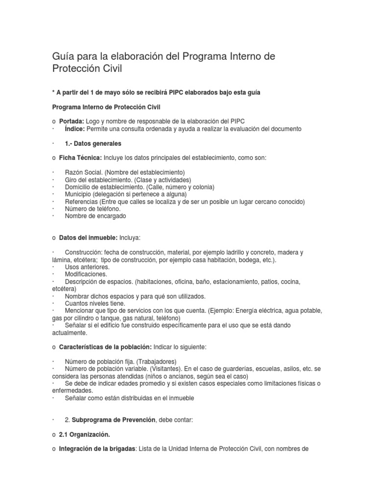 3.-Guía para La Elaboración Del Programa Interno de Protección Civil ...
