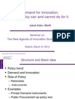 Demand for innovation. What policy can and cannot do for it.