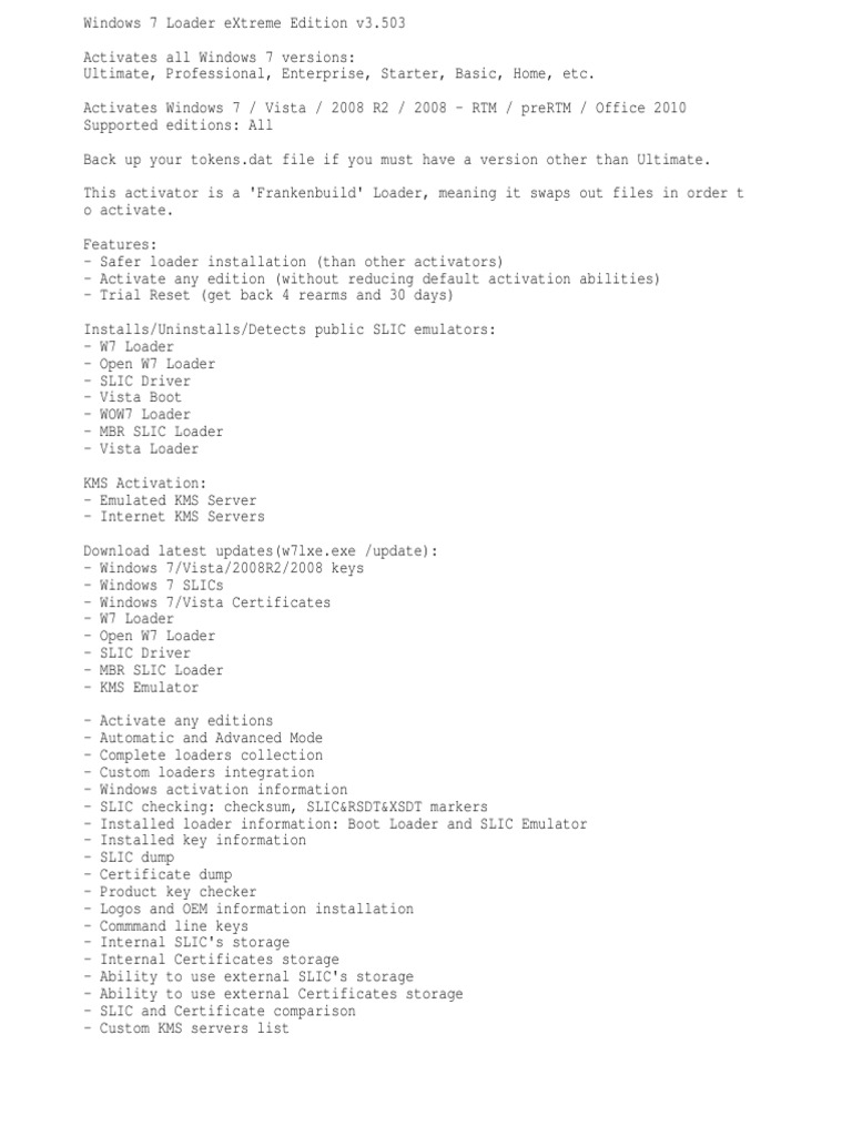 Info W7 Loader | PDF