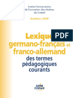 Lexique All-Fr & Fr-All Des Termes Pédagogiques Courants 2000 PDF