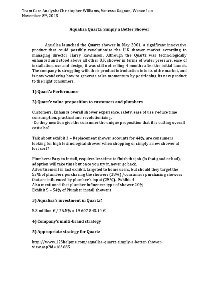 Aqualisa quartz: simply a better shower pdf image