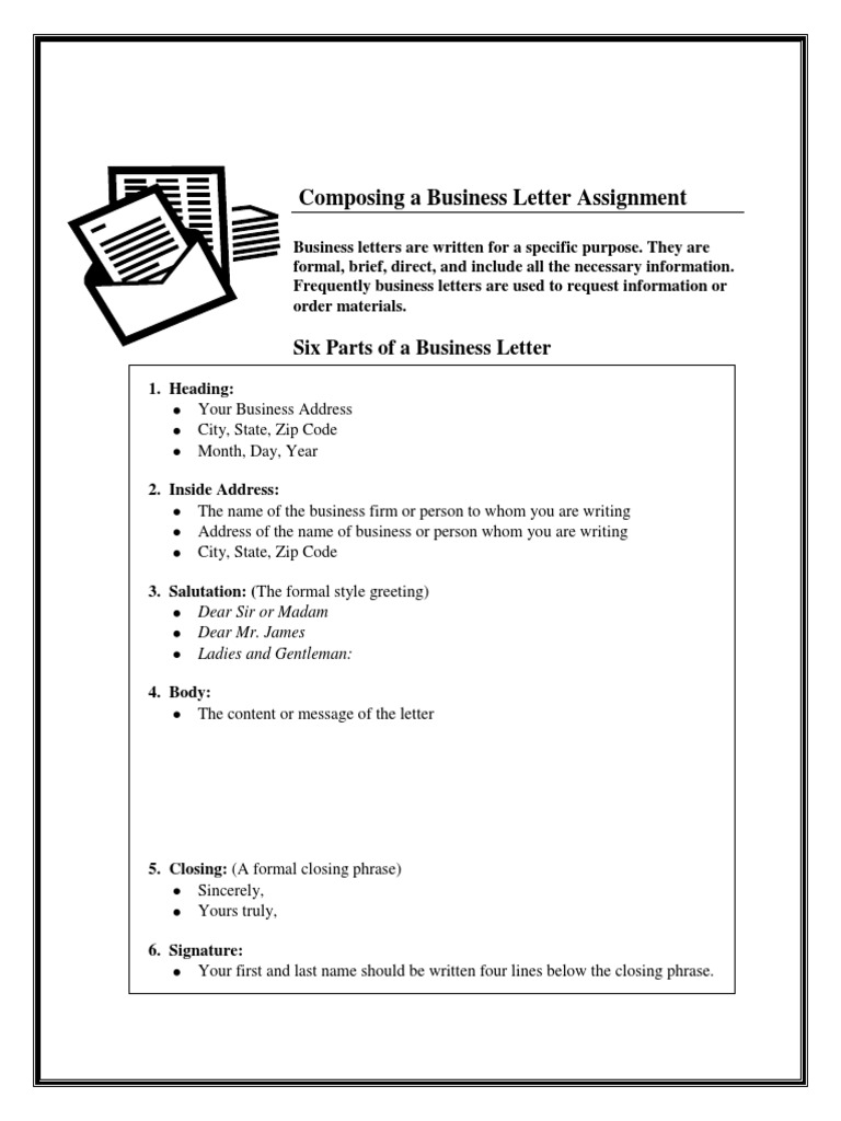 Business letter writing prompts image