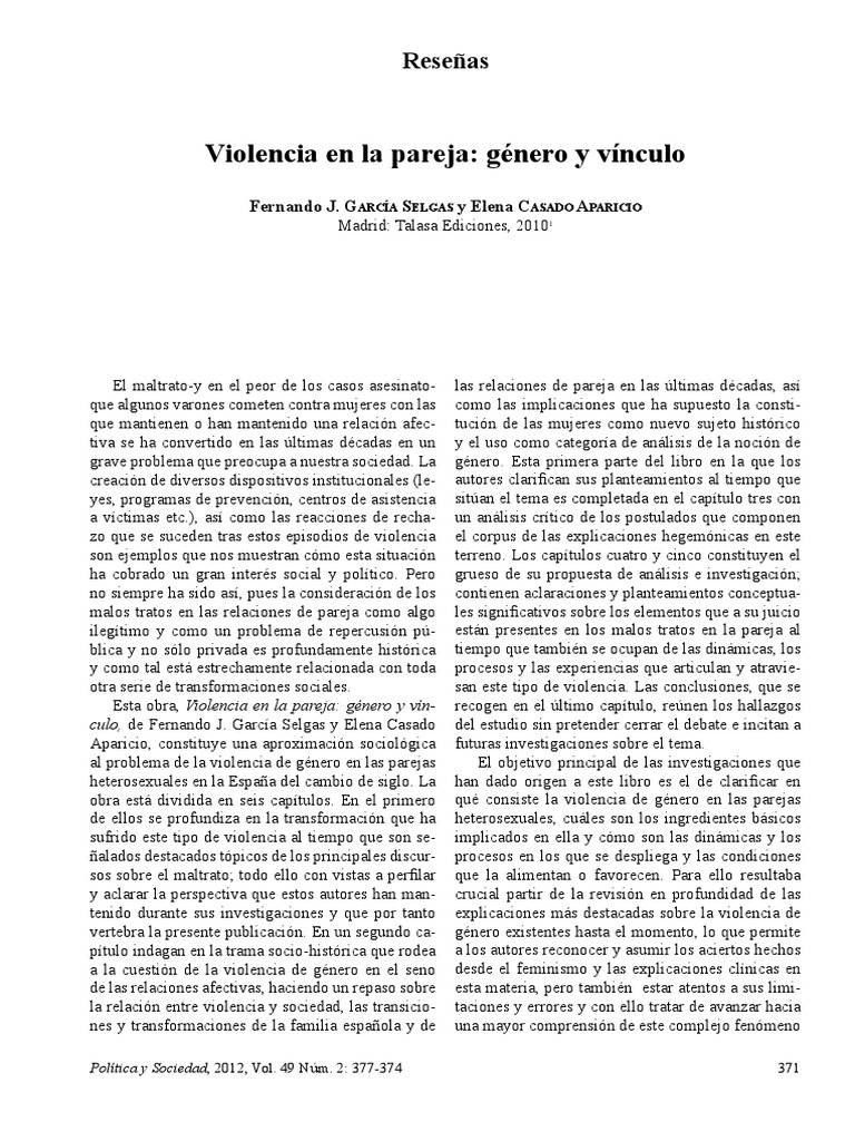 Violencia de género en parejas heterosexuales | PDF | Género | Estudios ...