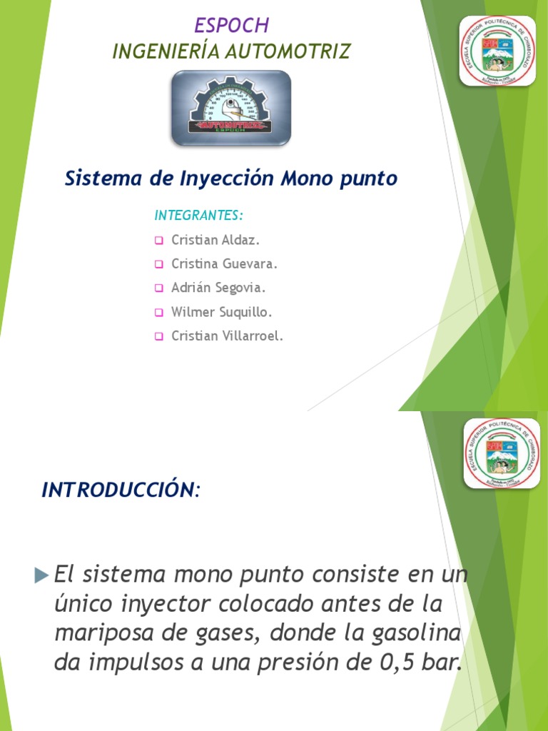 Sistema de Inyección Mono Punto Automotriz | PDF | Combustión | Carburador
