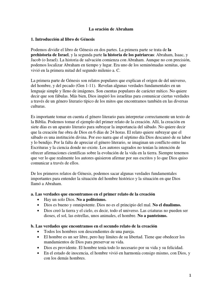 Oración y vida de Abraham en Génesis | PDF | Abrahán | Libro del Génesis