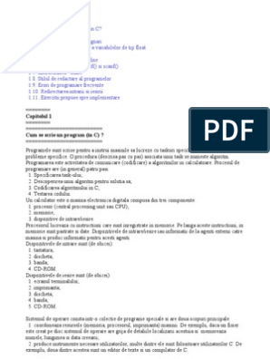 suit hand over parachute Cum Se Scrie Un Program (In C) | PDF