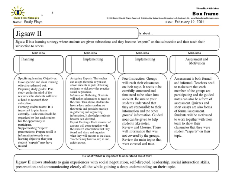 Jigsaw II PDF Expert Educational Assessment