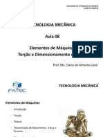 Tecnologia Mecanica Aula 8t Em Torcao e Dimensionamento de Eixos